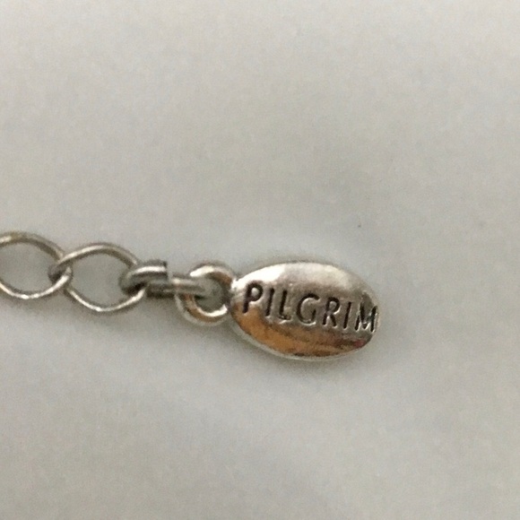 PILGRIM FLORAL AND FRUIT SMOKE AB CHARM BRACELET SILVERTONE - Picture 2 of 2